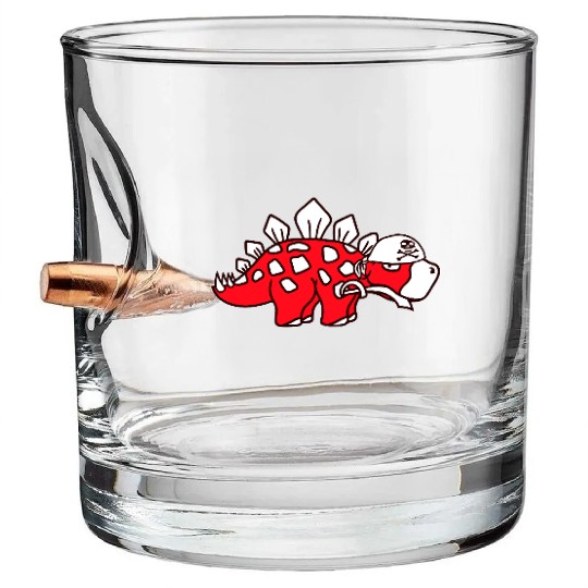 Stegosaurus Dinosaur Sabre Pirate Captain Dino Fun Bullet Whiskey Glasses