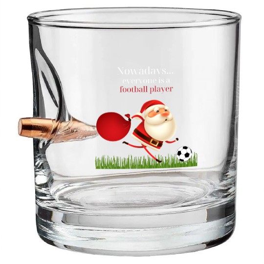 Christmas Santa Football Player Bullet Whiskey Glasses