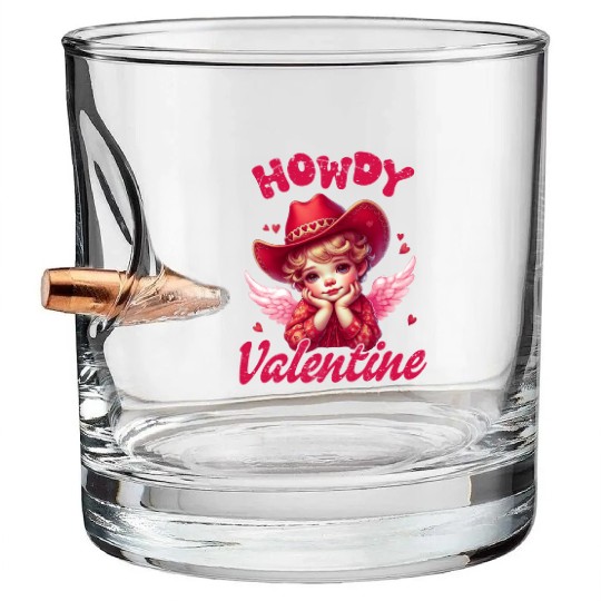 Howdy Valentine, Valentines Day Bullet Whiskey Glasses