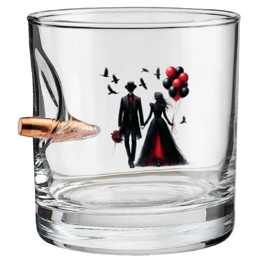 Black Gnomes Valentines Day Bullet Whiskey Glasses