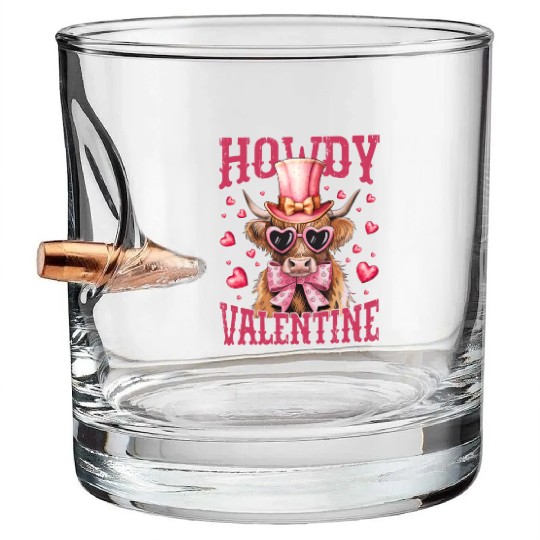 Howdy Valentine Bullet Whiskey Glasses