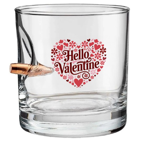 Hello Valentine Sublimation Bullet Whiskey Glasses