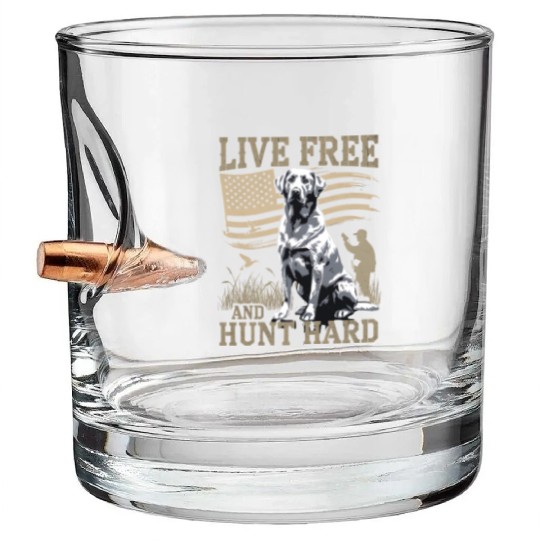 Duck Hunting Bullet Whiskey Glasses Deer Hunting USA Flag Hunters