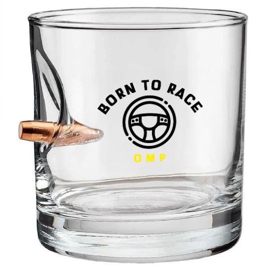 Born to Race OMP Bullet Whiskey Glasses