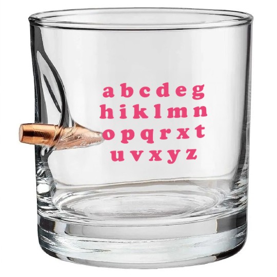 Alphabet Valentine Sublimation Bullet Whiskey Glasses