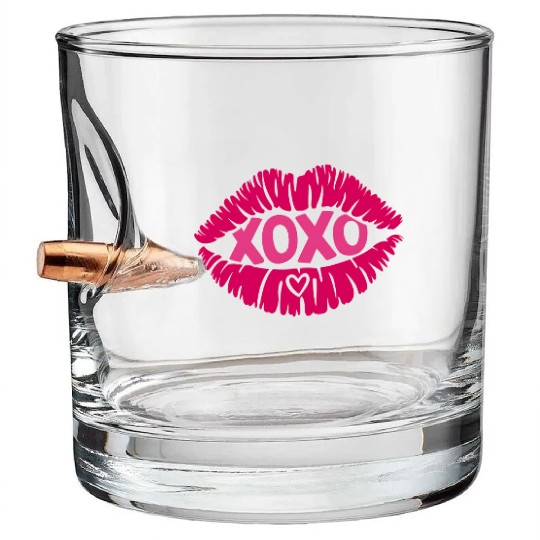 XOXO Valentine Sublimation Bullet Whiskey Glasses