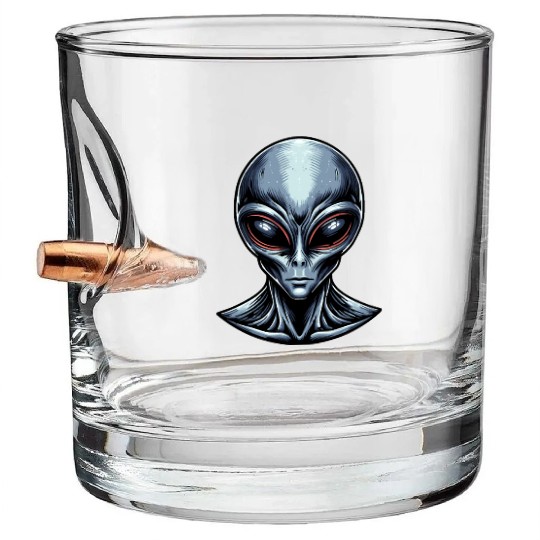 Grey Alien Bullet Whiskey Glasses