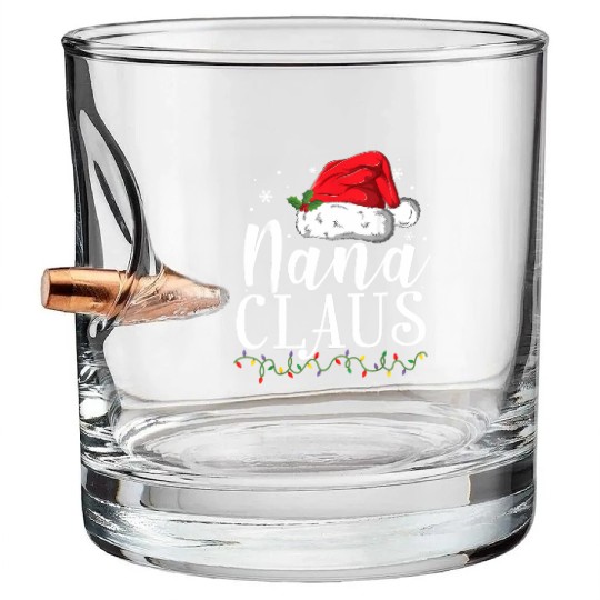 Funny Nana Claus Christmas Pajamas Santa Gift Bullet Whiskey Glasses
