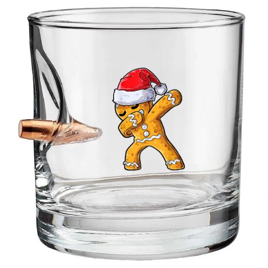 Dabbing Gingerbread Santa Christmas Xmas Cookie Bullet Whiskey Glasses