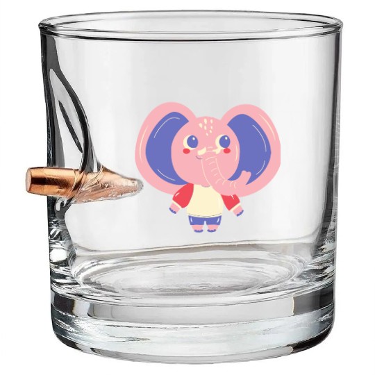Cute Cardboard Elephant Bullet Whiskey Glasses