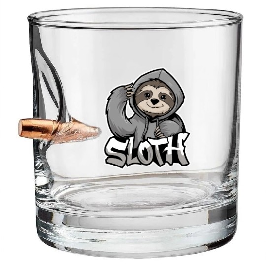 Sloth Hip-Hop Urban Style Funny Animal Bullet Whiskey Glasses