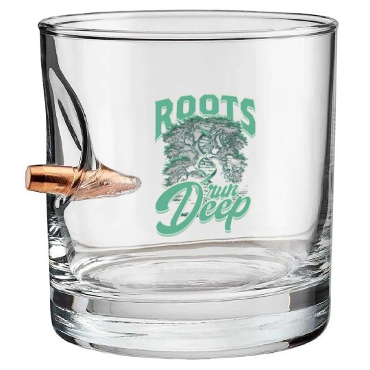 Genealogy Genealogist Roots Run Deep Bullet Whiskey Glasses