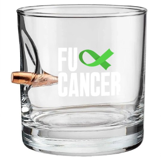Non-Hodgkin Lymphoma Awareness Fuck Cancer Bullet Whiskey Glasses