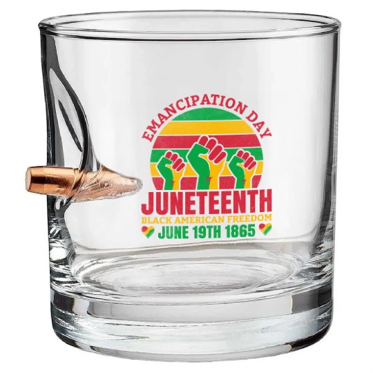 Emancipation Day Juneteenth Black American Freedom Bullet Whiskey Glasses