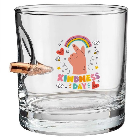 World Kindness Day Bullet Whiskey Glasses