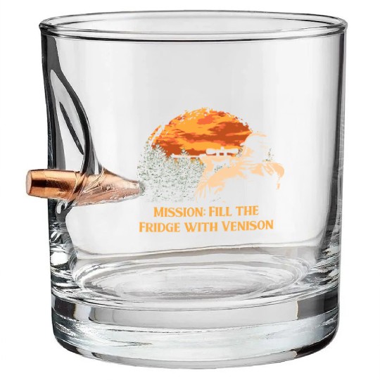 Fill Fridge with Venison Deer Hunting Elk Hunter Bullet Whiskey Glasses