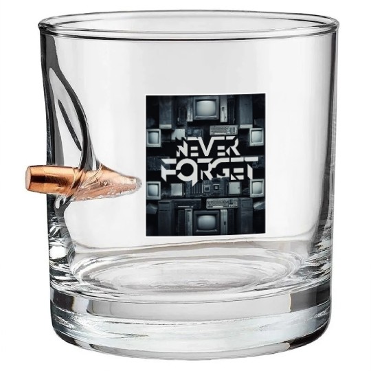 Never Forget Computer Gamer Old School Very Funny Bullet Whiskey Glasses