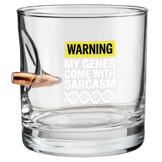 Sarcastic Genealogy DNA Test Genetics Biologist Bullet Whiskey Glasses
