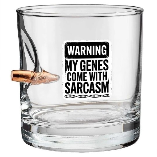 Sarcastic Genealogy DNA Test Genetics Biologist Bullet Whiskey Glasses