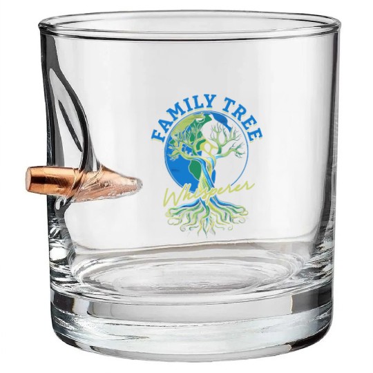 Genealogy Genealogist Family Tree Whisperer Bullet Whiskey Glasses