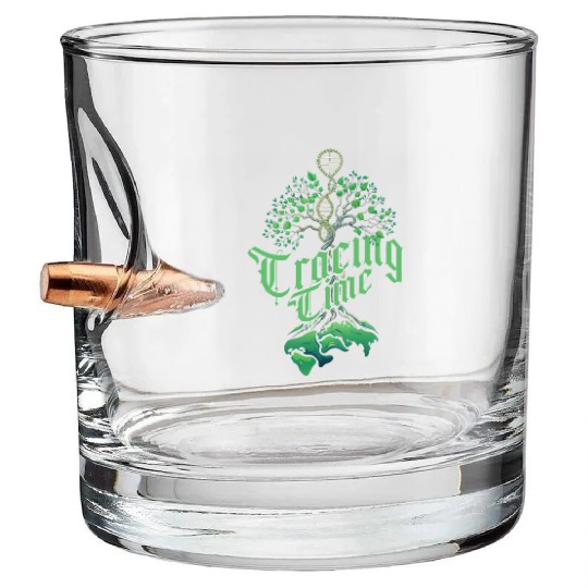 Genealogy Genealogist Ancestry Tracing Time Bullet Whiskey Glasses