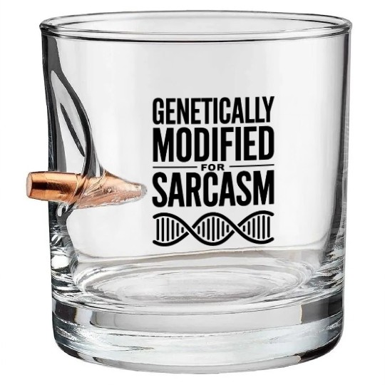 Sarcastic Genealogy DNA Test Genetics Biologist Bullet Whiskey Glasses