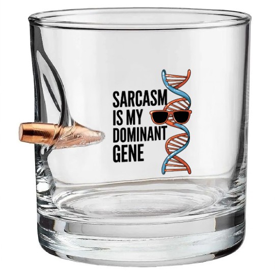 Sarcastic Genealogy DNA Test Genetics Biologist Bullet Whiskey Glasses