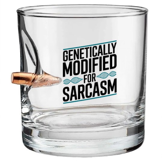 Sarcastic Genealogy DNA Test Genetics Biologist Bullet Whiskey Glasses