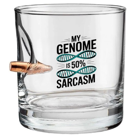 Sarcastic Genealogy DNA Test Genetics Biologist Bullet Whiskey Glasses