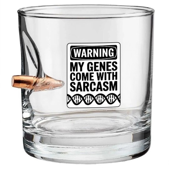 Sarcastic Genealogy DNA Test Genetics Biologist Bullet Whiskey Glasses