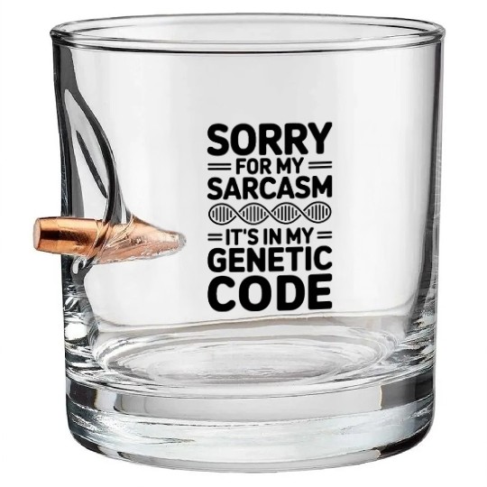 Sarcastic Genealogy DNA Test Genetics Biologist Bullet Whiskey Glasses