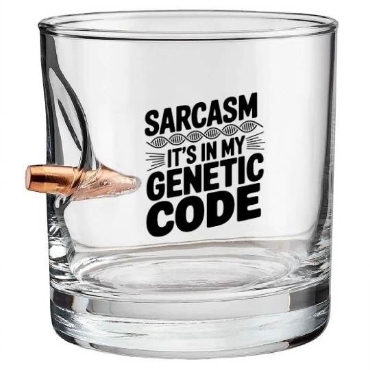 Sarcastic Genealogy DNA Test Genetics Biologist Bullet Whiskey Glasses