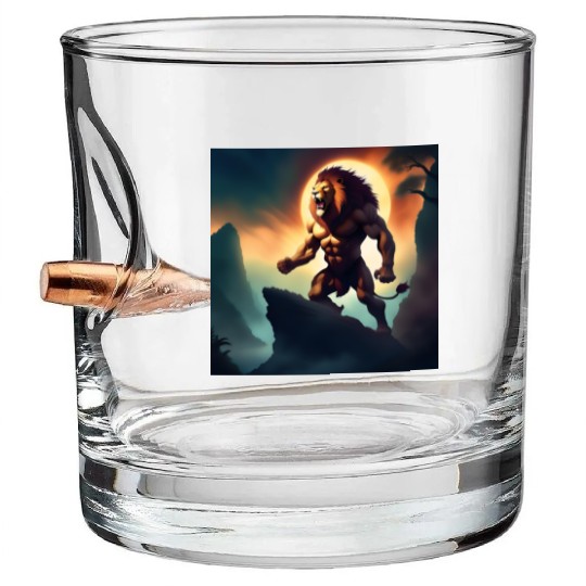 Powerful Mutant Human Lion Creature Bullet Whiskey Glasses