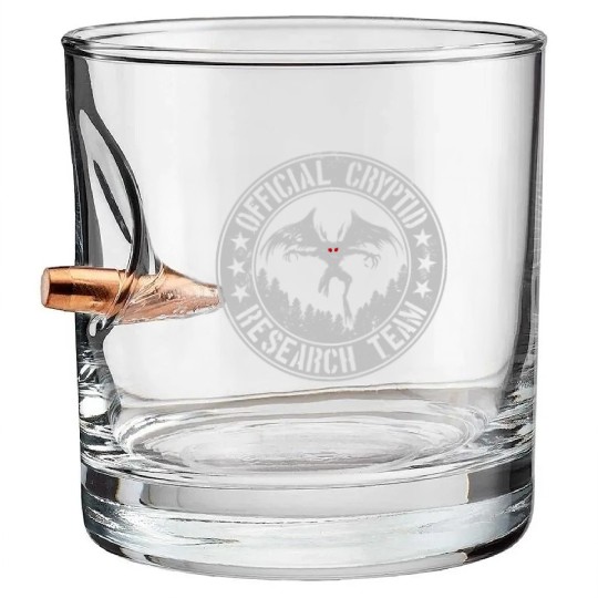 Official Cryptid Research Team | Cryptids Mothman Bullet Whiskey Glasses