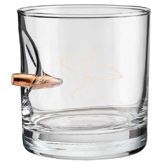 Surfer walking with surfboard Bullet Whiskey Glasses