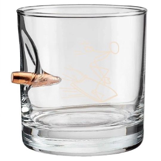 Surfer Bodyboarding on Bodyboard Bullet Whiskey Glasses