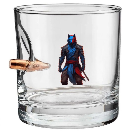 Samurai wolf Bullet Whiskey Glasses