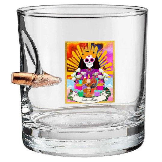 Butterfly Santa Muerte Bullet Whiskey Glasses