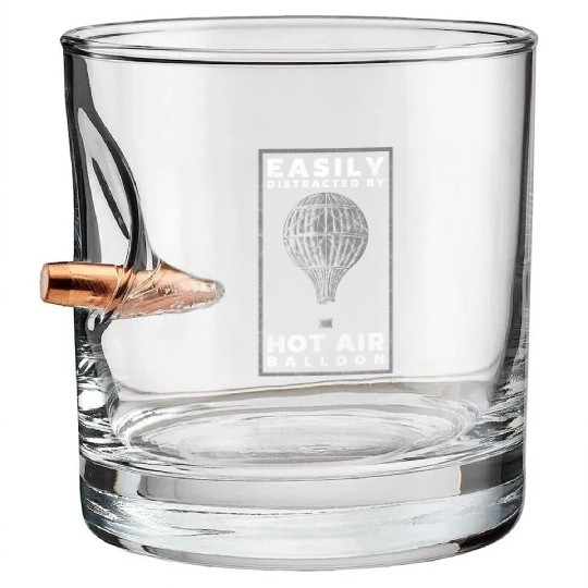 Hot Air Balloon Clouds Bullet Whiskey Glasses