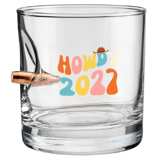 Howdy 2027 funny 2027 NYE Groovy Bullet Whiskey Glasses