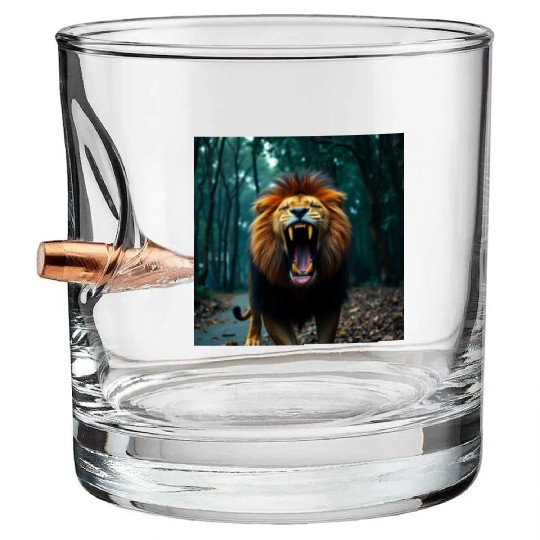 Angry lion Bullet Whiskey Glasses