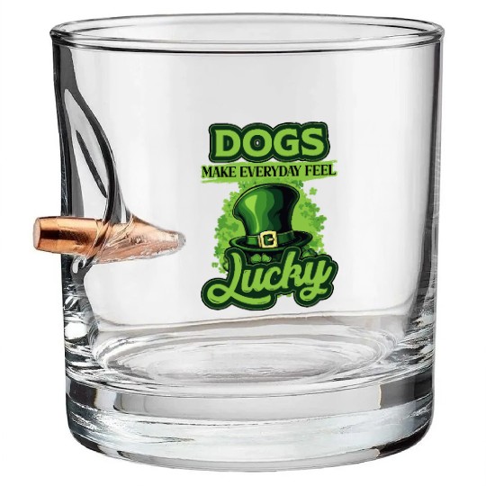 St Patricks Day Dogs Make Everyday Feel Lucky Bullet Whiskey Glasses
