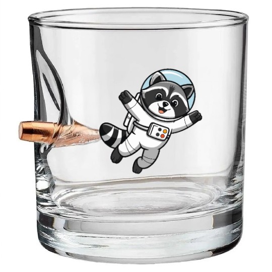 Astro Racoon for Kids Astronaut Bullet Whiskey Glasses