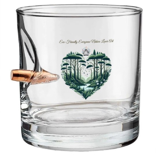 Evergreen Nature Lover Art Bullet Whiskey Glasses