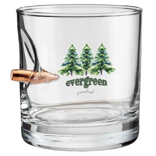 evergreen the green tree : green world Bullet Whiskey Glasses