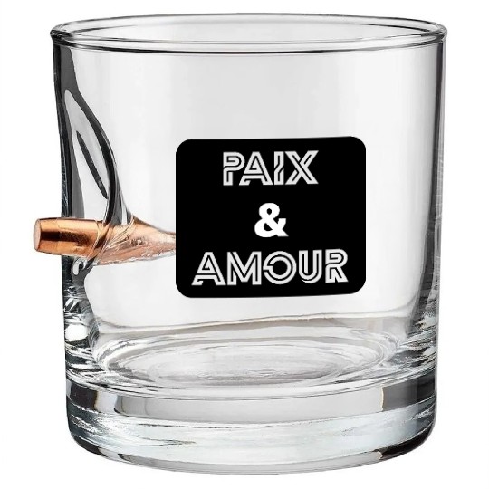 Paix et amour noir Bullet Whiskey Glasses