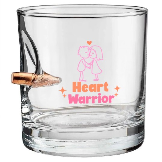Heart warrior, valentine Bullet Whiskey Glasses