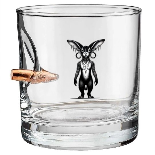 Neo-Gothic Tribal Bunny TSQ Bullet Whiskey Glasses