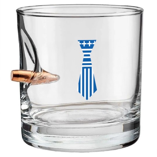 Neck Tie Greece Flag Greek Flag Bullet Whiskey Glasses