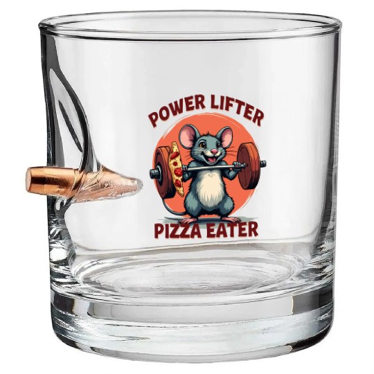 Power Lifter Pizza Eater Bullet Whiskey Glasses